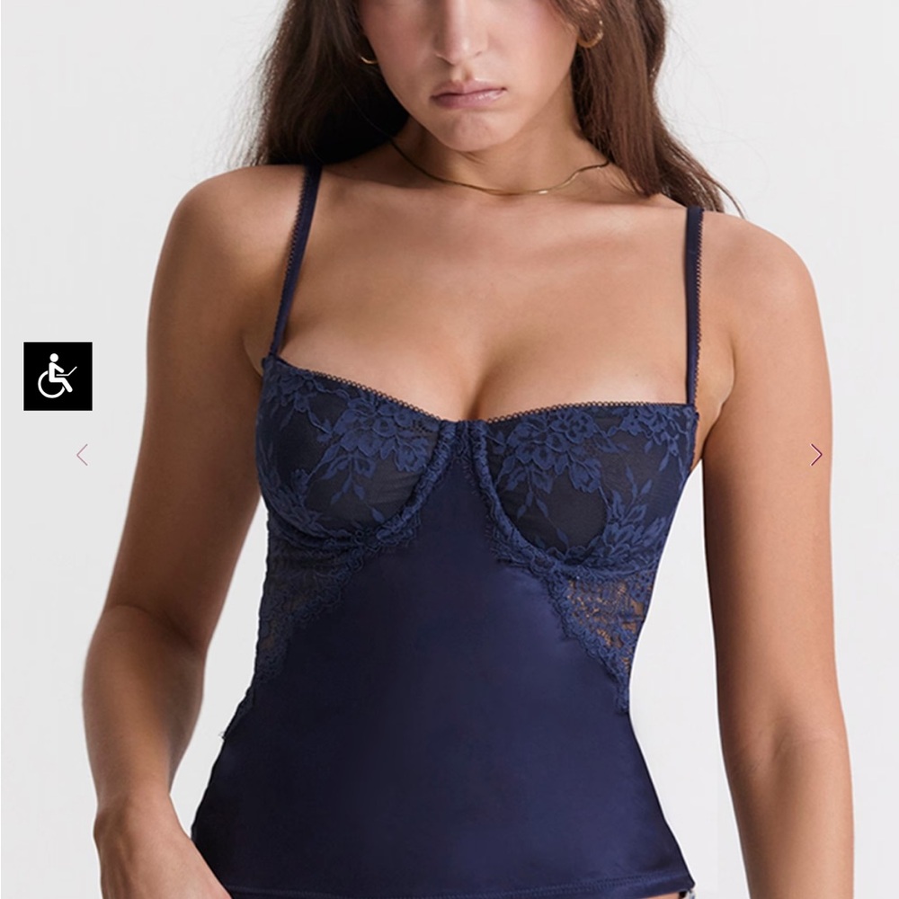 Elegant Navy Lace Camisole